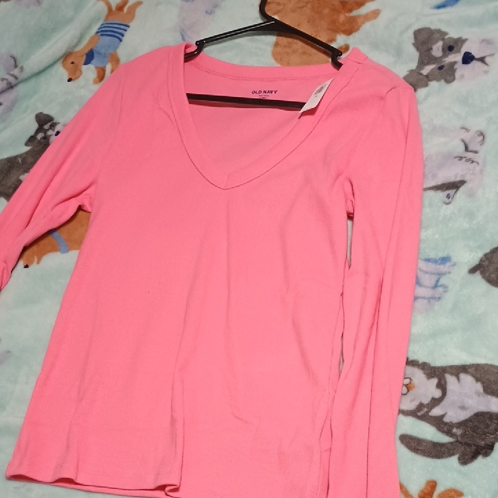 Old Navy Vibrant Pink Long Sleeve Top